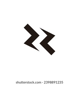 Letter zz square, lightning geometric symbol simple logo vector