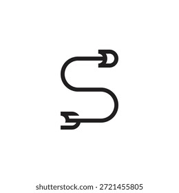 Vector de logotipo de flecha monoline de movimiento simple de Lettera S 