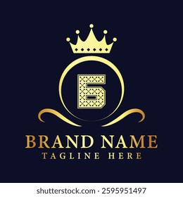 LetterB golden crown logo vector illustration.