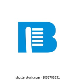 letterb and tooth brush vector logo.