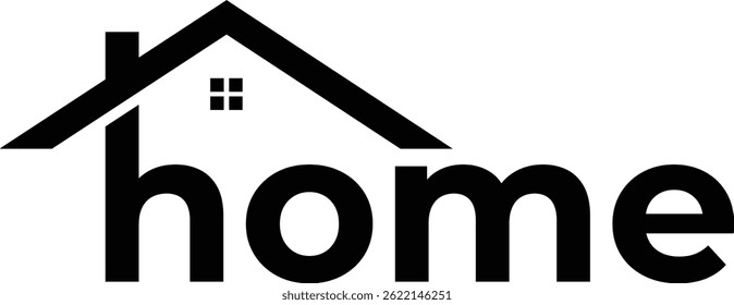 Logotipo caseiro baseado em carta com Windows simbolizando imóveis modernos, moradia residencial e soluções de habitação profissional