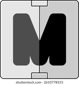 Letterboard Letter Vector Element Alphabet M