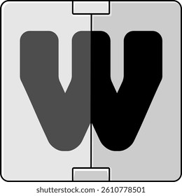 Letterboard Letter Vector Element Alphabet W