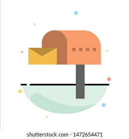 Letterbox, Email, Mailbox, Box Abstract Flat Color Icon Template