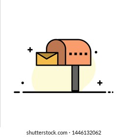Letterbox, Email, Mailbox, Box  Business Flat Line Filled Icon Vector Banner Template