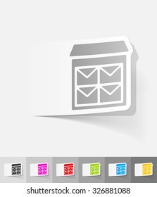 letter-box paper sticker with shadow. Vector illustration