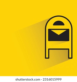 letterbox with shadow on yellow background