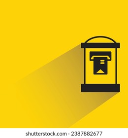 letterbox with shadow on yellow background