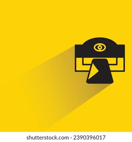 letterbox with shadow on yellow background