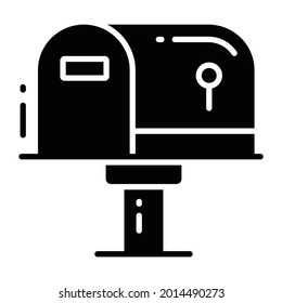 icono de moda de buzón, de estilo plano aislado en fondo blanco. Símbolo de diseño de sitio web, logotipo, aplicación, interfaz de usuario.