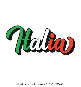 Lettered Italia Word Italian National Colors Stock Vector (Royalty Free ...