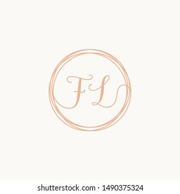 LetterFL logo template, Creative fashion logo design, couple letter , beauty icon, wedding concept -vector