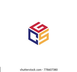 LetterGCS logo template. hexagon logo