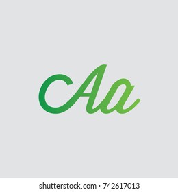 letterhand Aa logo design grey background
