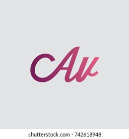 letterhand AV logo design grey background
