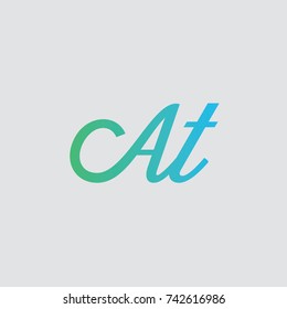 letterhand AT logo design grey background
