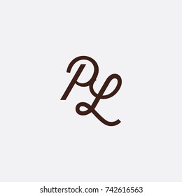 letterhand PL logo design grey background
