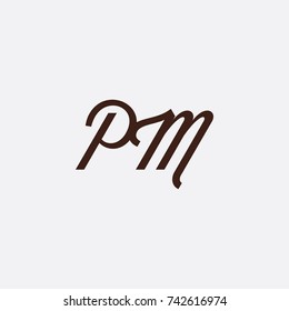 letterhand PM logo design grey background
