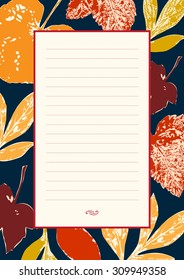 Letterhead with autumn leaves