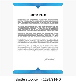 Letterhead With Blue Crystal Design