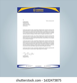 letterhead, Business style letter head templates for your project design, elegant black & blue letterhead template design, Vector illustration