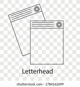 Concepto de membrete sobre fondo de transparencia. Diseño creativo de ideas. Ilustración vectorial plana para plantilla, folleto o presentación.