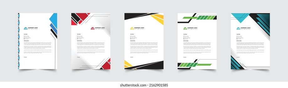 Letterhead Corporate Modern Business Letterhead template design company letterhead Colorful red, green, yellow, blue design stationary project. Multipurpose letterhead 
abstract, elegant concept.