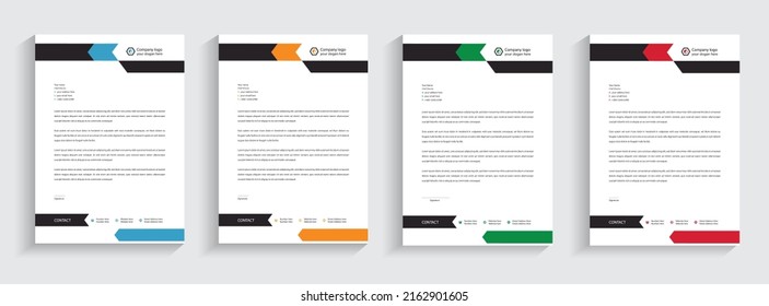 Letterhead Corporate Modern Business Letterhead template design company letterhead Colorful red, green, yellow, blue design stationary project. Multipurpose letterhead 
abstract, elegant concept.