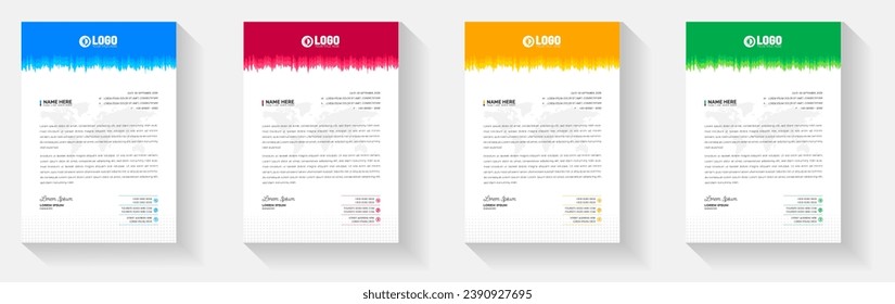 letterhead, corporate modern professional creative company official unique minimal letter head design template set with a4 size.