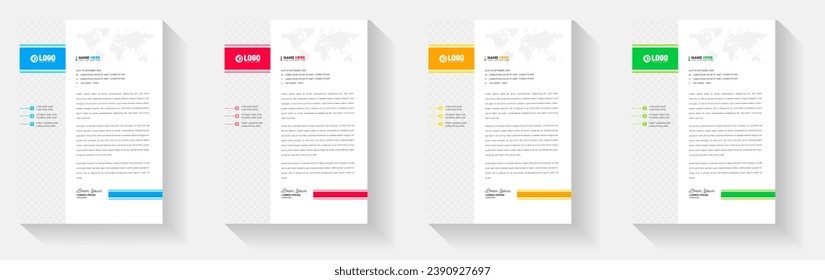letterhead, corporate modern professional creative company official unique minimal letter head design template set with a4 size.