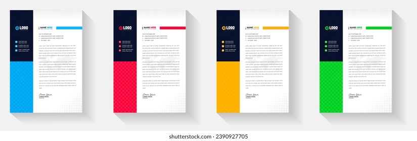 letterhead, corporate modern professional creative company official unique minimal letter head design template set with a4 size.