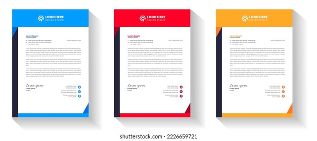 letterhead corporate official minimal design. corporate modern creative abstract professional informative letterhead design. letter head design.