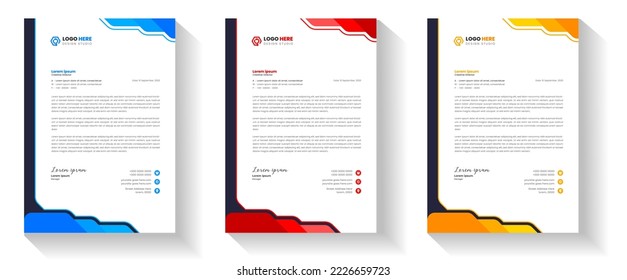 letterhead corporate official minimal design. corporate modern creative abstract professional informative letterhead design. letter head design.