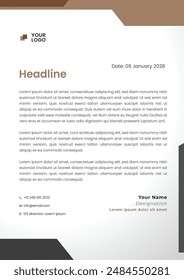 Letterhead Creative business in abstract design template. Modern corporate . Creative and Professional business letterhead design template. Letterhead template in flat style