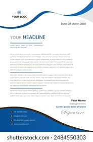 Letterhead Creative business in abstract design template. Modern corporate . Creative and Professional business letterhead design template. Letterhead template in flat style
