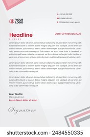 Letterhead Creative business in abstract design template. Modern corporate . Creative and Professional business letterhead design template. Letterhead template in flat style