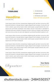 Letterhead Creative business in abstract design template. Modern corporate . Creative and Professional business letterhead design template. Letterhead template in flat style