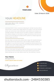 Letterhead Creative business in abstract design template. Modern corporate . Creative and Professional business letterhead design template. Letterhead template in flat style