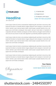 Letterhead Creative business in abstract design template. Modern corporate . Creative and Professional business letterhead design template. Letterhead template in flat style