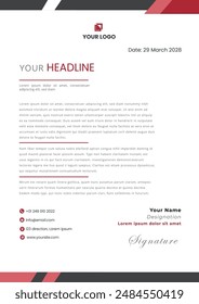 Letterhead Creative business in abstract design template. Modern corporate . Creative and Professional business letterhead design template. Letterhead template in flat style