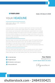Letterhead Creative business in abstract design template. Modern corporate . Creative and Professional business letterhead design template. Letterhead template in flat style