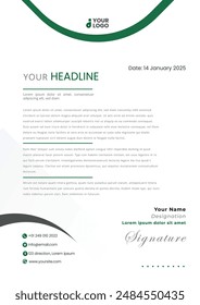 Letterhead Creative business in abstract design template. Modern corporate . Creative and Professional business letterhead design template. Letterhead template in flat style