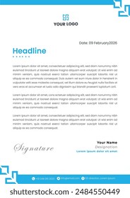 Letterhead Creative business in abstract design template. Modern corporate . Creative and Professional business letterhead design template. Letterhead template in flat style