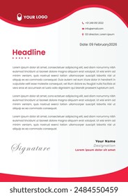 Letterhead Creative business in abstract design template. Modern corporate . Creative and Professional business letterhead design template. Letterhead template in flat style