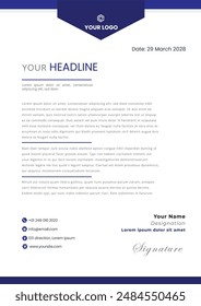 Letterhead Creative business in abstract design template. Modern corporate . Creative and Professional business letterhead design template. Letterhead template in flat style