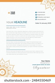 Letterhead Creative business in abstract design template. Modern corporate . Creative and Professional business letterhead design template. Letterhead template in flat style