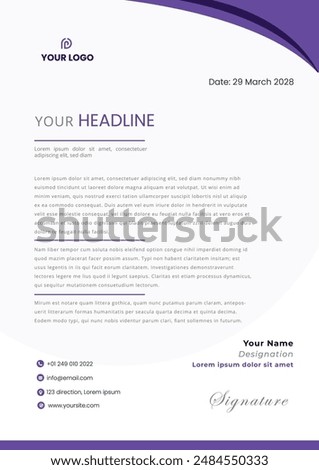 Letterhead Creative business in abstract design template. Modern corporate . Creative and Professional business letterhead design template. Letterhead template in flat style