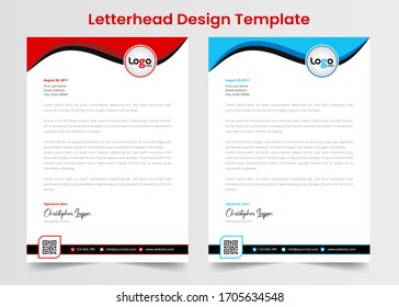 Letterhead Design With 2 color variation editable template vector eps