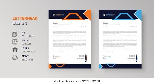 letterhead design for business modern corporate identity stylish company invoice and a4 cover design