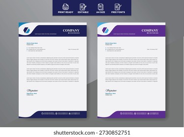 Letterhead design clean modern sample 